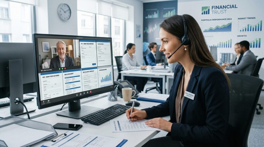Realistic stockfoto of bank customer service representative 